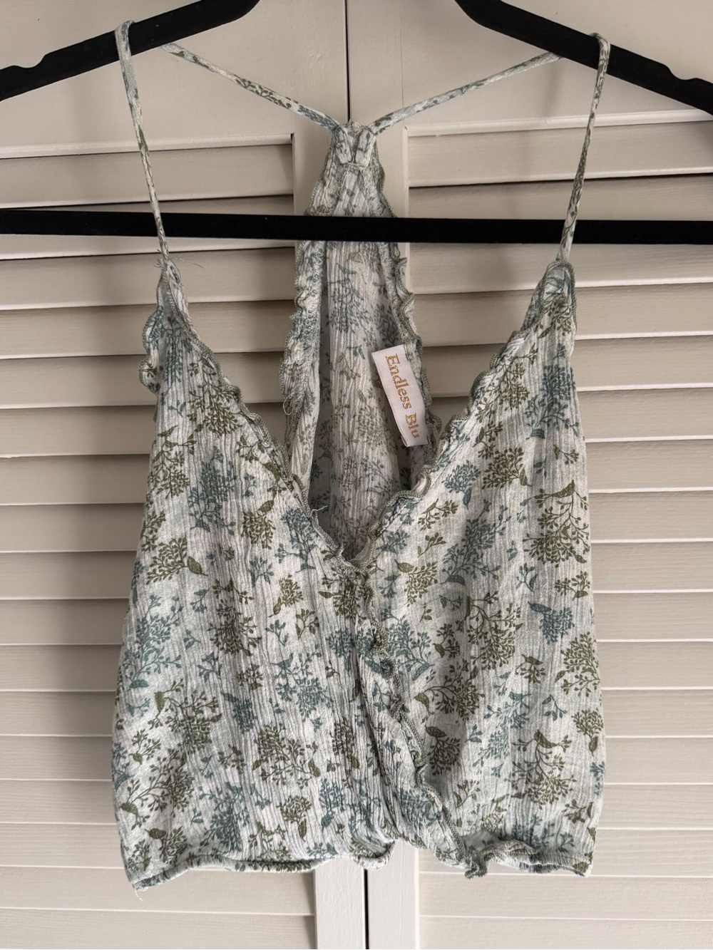 Endless Blue Blue-Green Floral Blouse
